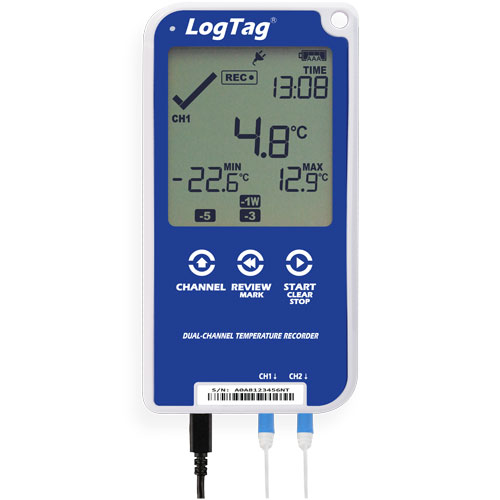 LogTag Temperature Dual Temperature Data Recorder with Display