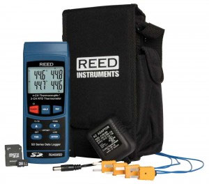 Data Logging Thermometer Kit w/ SD Card, Power Adapter and 4 Thermocouple Probes